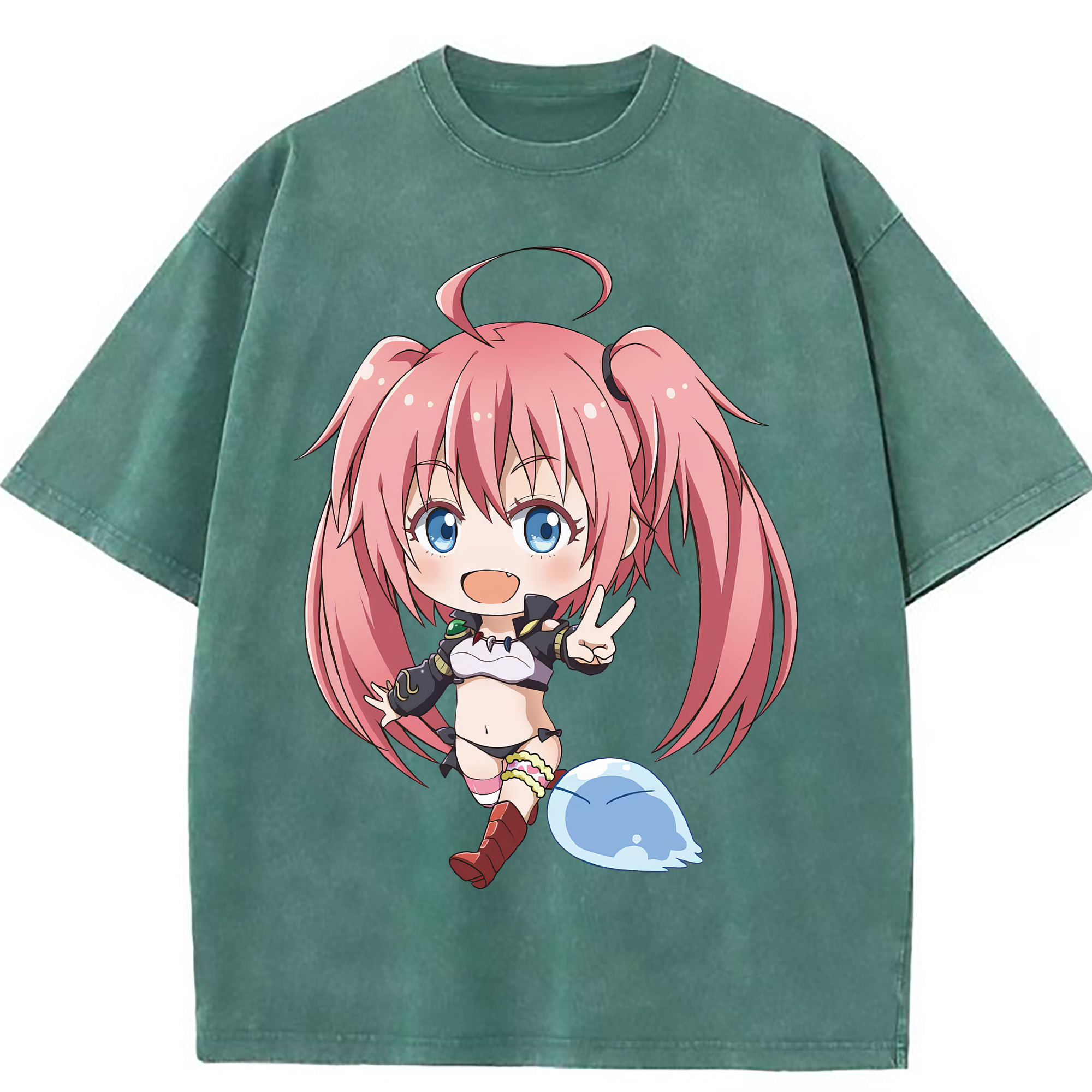 （画像用） 転スラ Regarding Reincarnated to Slime 綿100% ヴィンテージ風 半袖Tシャツ（フロントプリント）